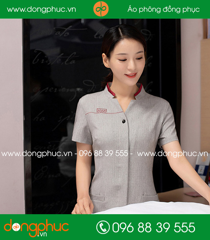 đồng phục vệ sinh màu ghi xám